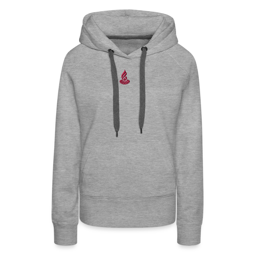 PINK FLAME - Women’s Premium Hoodie Thin - Embroidery - heather grey