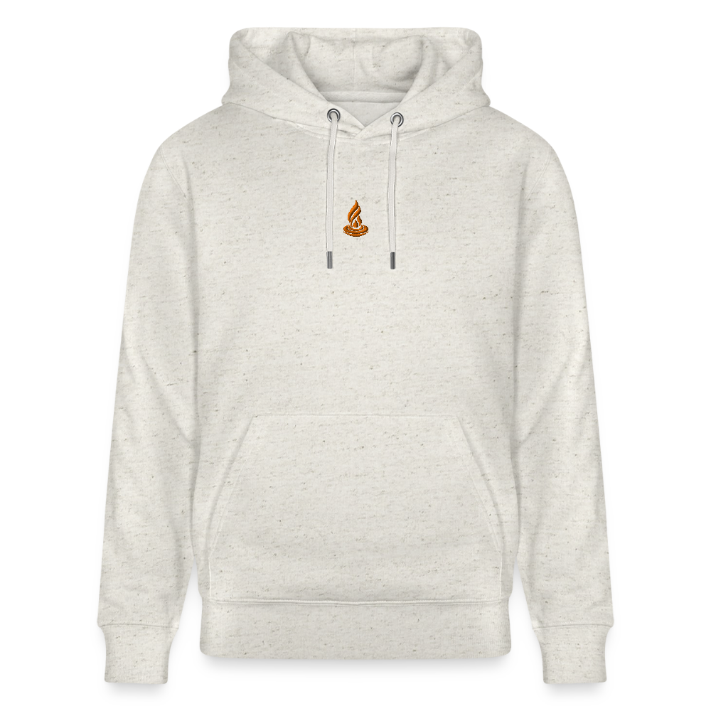 ORANGE FLAME - Unisex Organic Hoodie - Embroidery - heather oatmeal