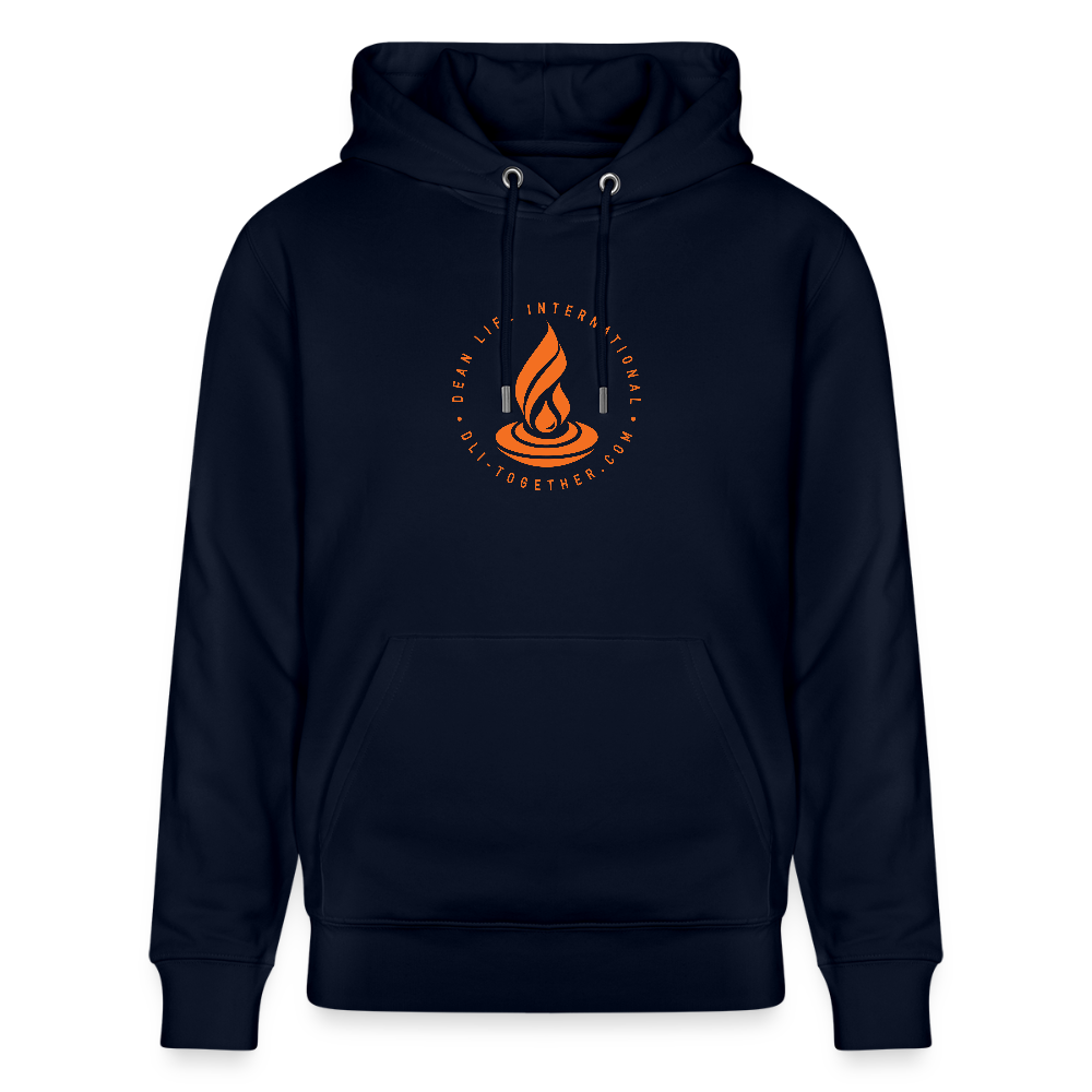 DLI HAPPINESS - Unisex Organic Hoodie - Direct printing front and back - navy