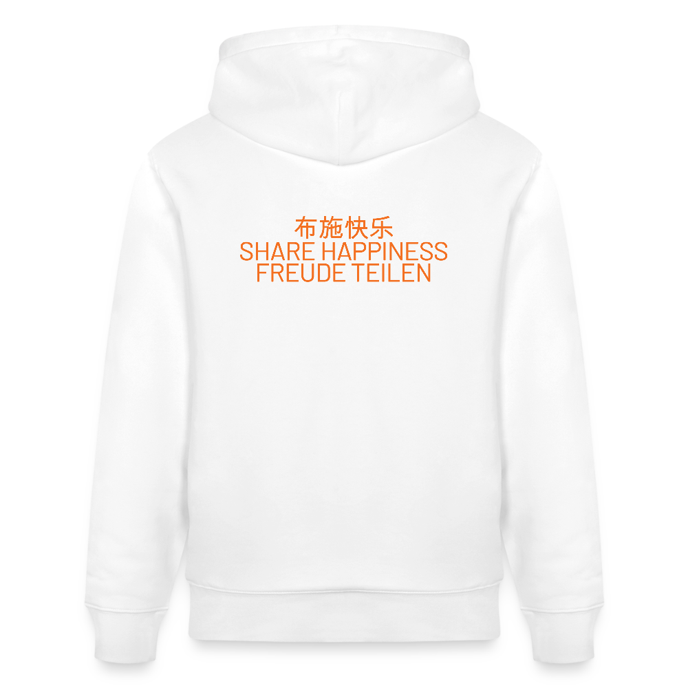 DLI HAPPINESS - Unisex Organic Hoodie - Direct printing front and back - white