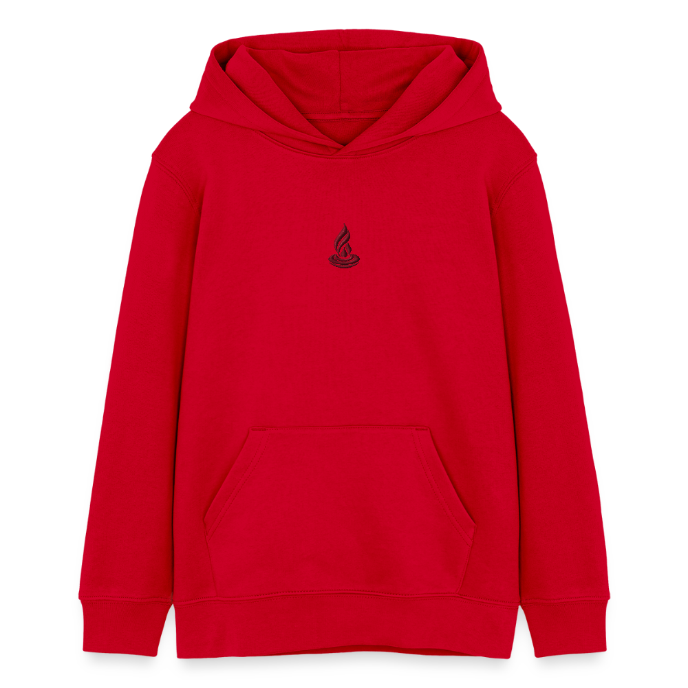 RED FLAME - TEEN - Organic Hoodie - Embroidery - red