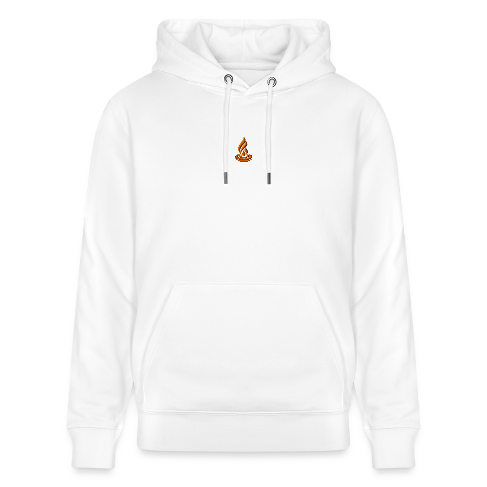ORANGE FLAME - Unisex Organic Hoodie - Embroidery - white