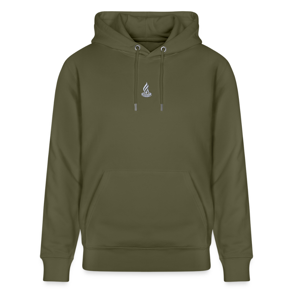 WHITE FLAME - Unisex Organic Hoodie - Embroidery - khaki green