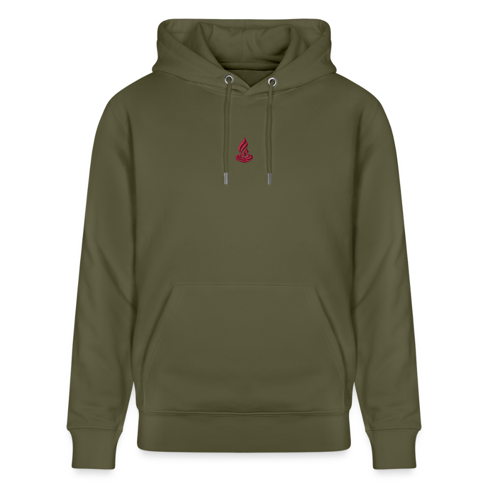 PINK FLAME - Unisex Organic Hoodie - Embroidery - khaki green