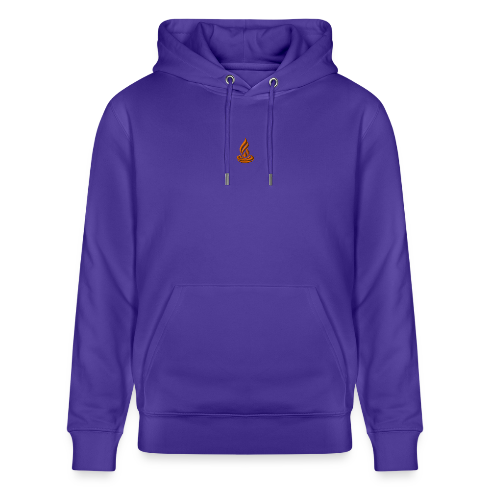 ORANGE FLAME - Unisex Organic Hoodie - Embroidery - purple love 