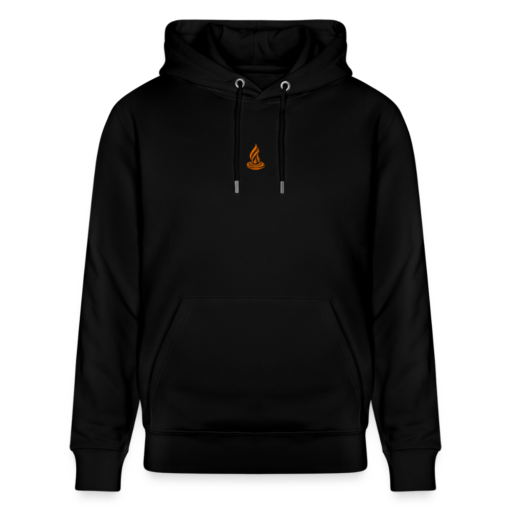 ORANGE FLAME - Unisex Organic Hoodie - Embroidery - black