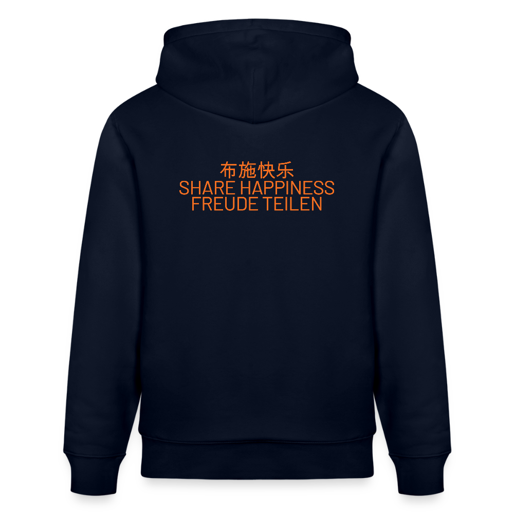 DLI HAPPINESS - Unisex Organic Hoodie - Direct printing front and back - navy