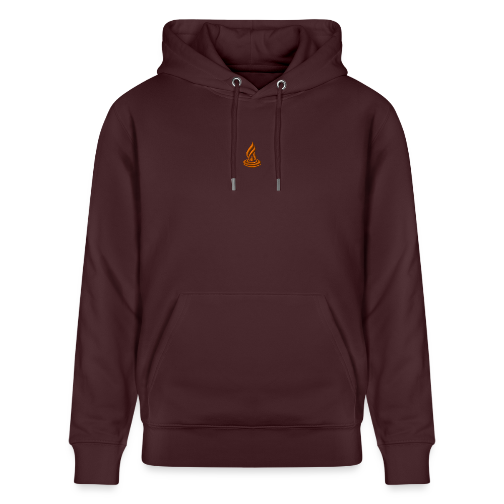 ORANGE FLAME - Unisex Organic Hoodie - Embroidery - maroon