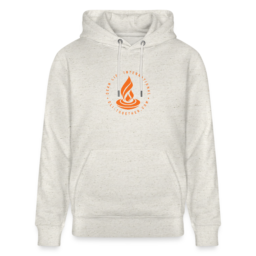 DLI HAPPINESS - Unisex Organic Hoodie - Direct printing front and back - heather oatmeal