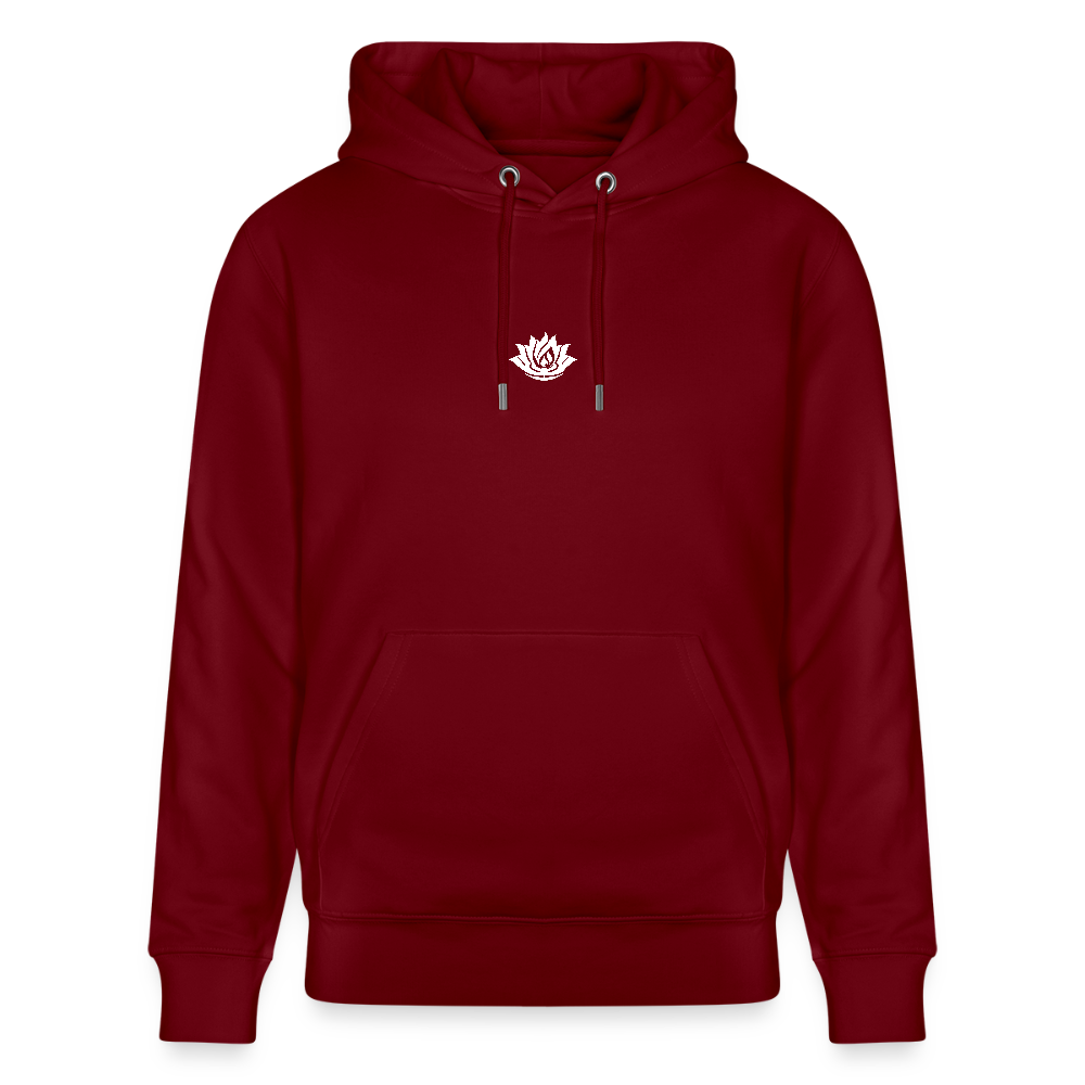 IN MY HOUSE - Unisex Organic Hoodie - Direct printing front and back - burgundy