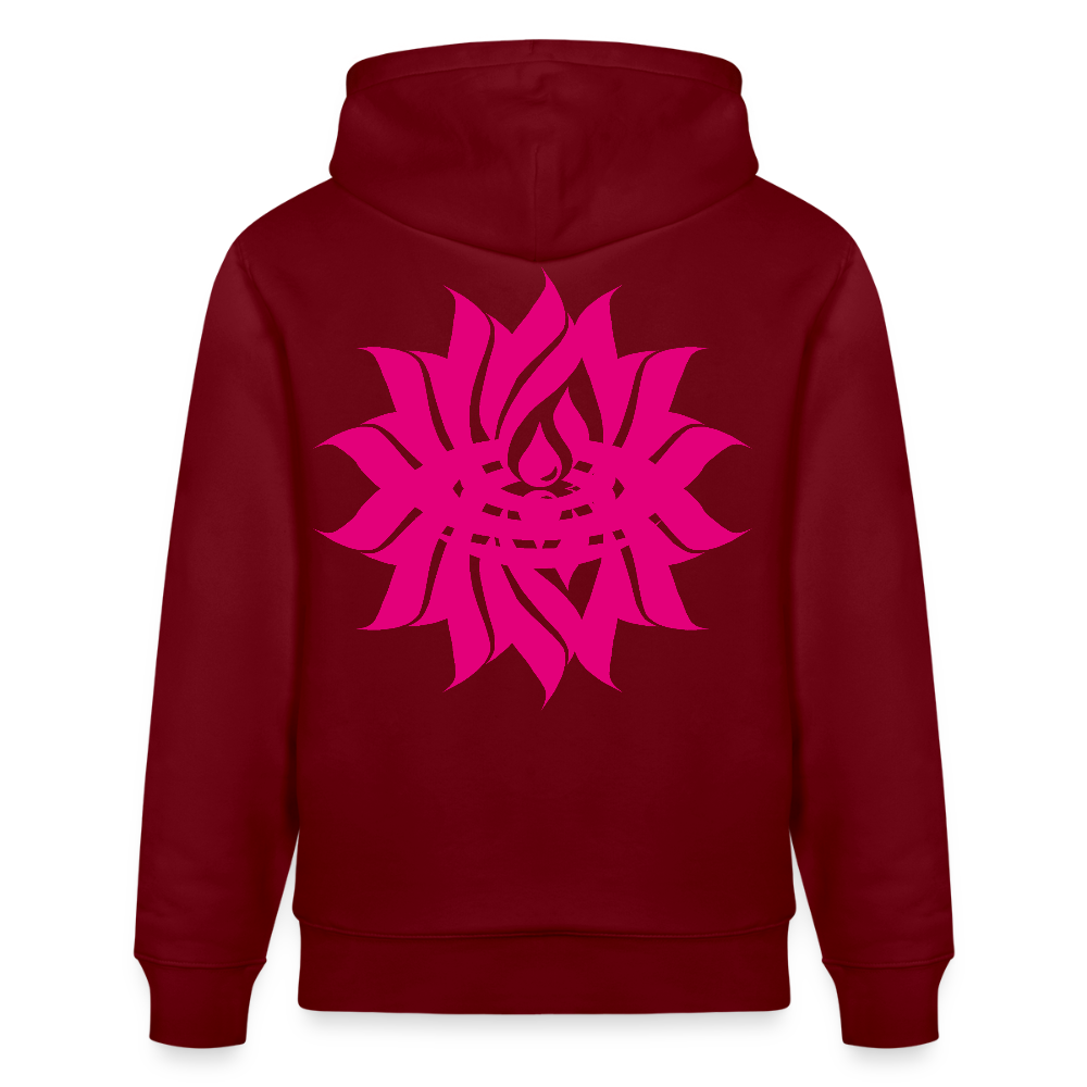 IN MY HOUSE - Unisex Organic Hoodie - Direct printing front and back - burgundy