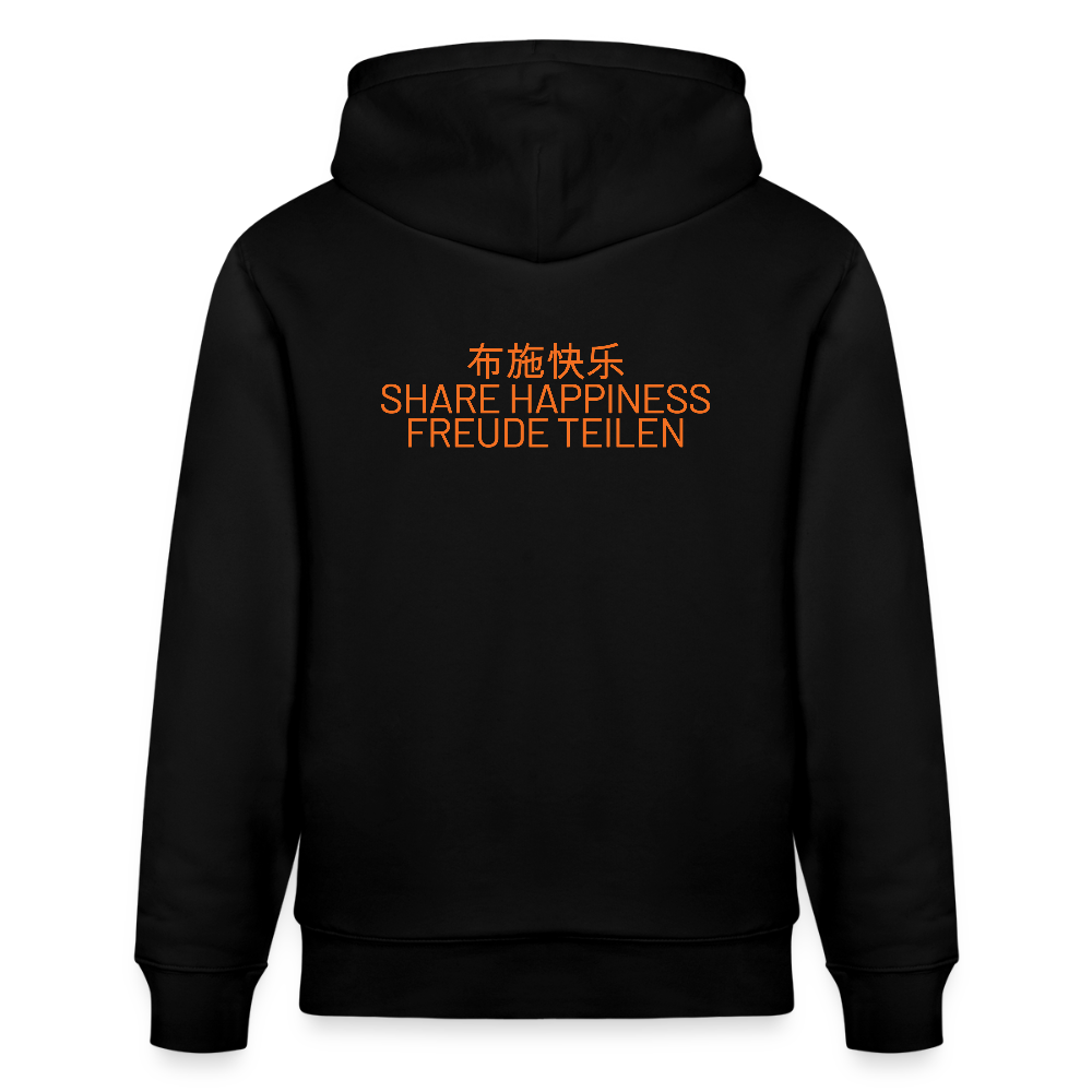 DLI HAPPINESS - Unisex Organic Hoodie - Direct printing front and back - black