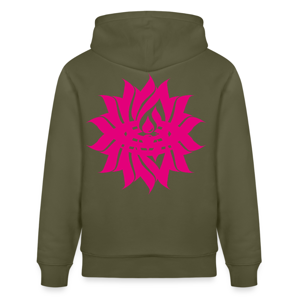 IN MY HOUSE - Unisex Organic Hoodie - Direct printing front and back - khaki green