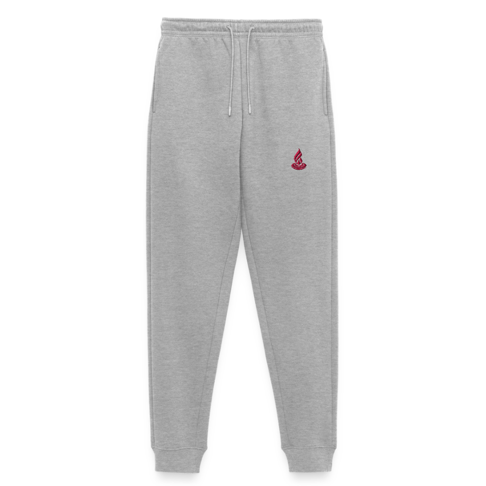 PINK FLAME - Women's Premium Organic Joggers - Embroidery - heather grey