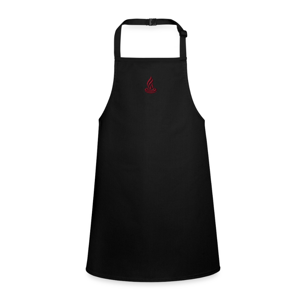 Red Flame - "Little Big Master Cook" - CHILDREN'S APRON - Embroidery - black